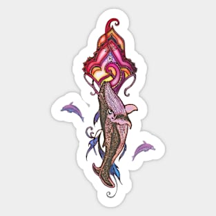 Wonderful Colorful Whale the Most Majestic Animal in the Sea Sticker